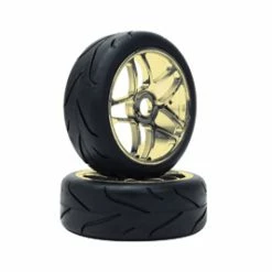 LRP VTEC 1/8 Buggy Slick Pre-Mntd Gold - 1pr